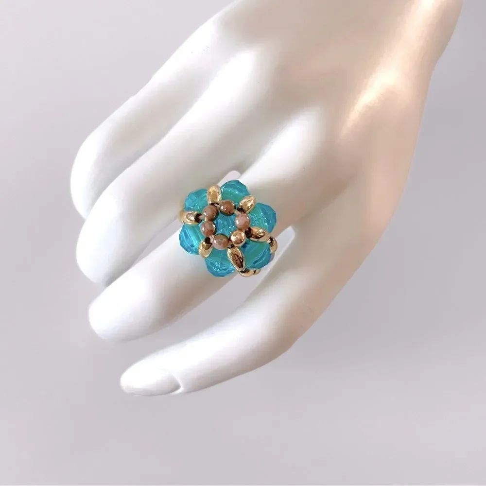 Vintage Bead Flower Ring